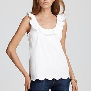 Kate Spade White Cotton Ballerina Top Size 0 NWT